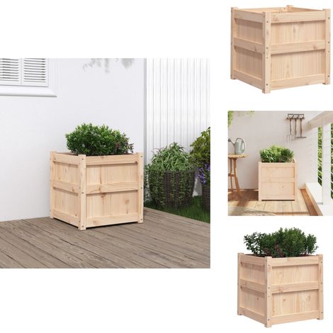 Jardinière 50x50x50 cm bois de pin massif - Jardinier - Pot De Fleurs - Extérieur - Balcon - Patio (1/5)