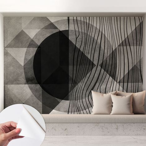 Papier peint adhésif décoratif pour salon chambre et cuisine Facile à poser avec colle Formes abstraites 208x146 cm (1/5)