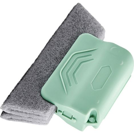 Brosse de nettoyage rainures fenêtre à main en PP tissu et outil nettoyage rail pour seuil porte coulissante, joints carrelage, aérations voiture, 1 pièce (1/4)