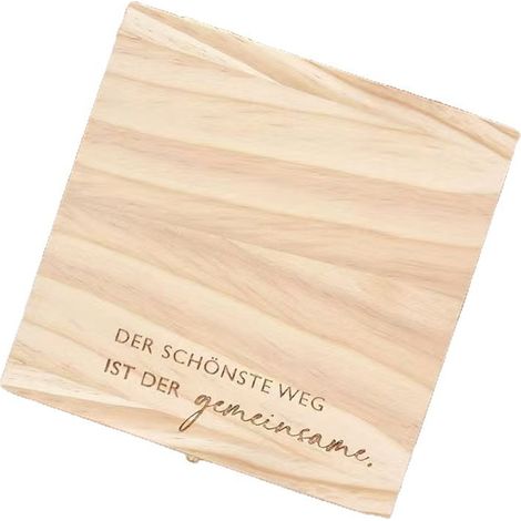 Caja De Madera Para Regalos - 14 X 14 X 3 Cm - Para Dinero Boda Embarazo Jubileo - 1 Unidad (1/5)