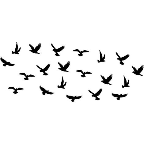 Set mit 20 vogelförmigen Antikollisionsaufklebern, um zu verhindern, dass Menschen und Vögel gegen die Fensterscheibe prallen.