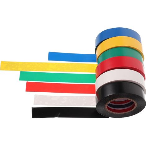 Lot de 6 rouleaux ruban isolant électrique en PVC, résistant à la (1/5)