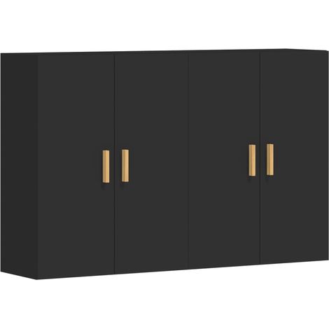 GBLY Wandschränke 2 Stk. Schwarz Holzwerkstoff (1/5)