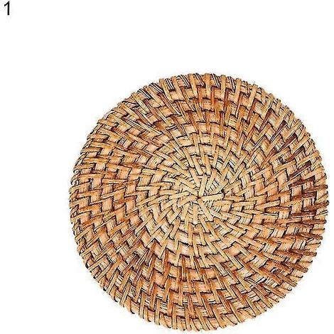 Set de table pratique et antidérapant en rotin tressé à la main pour la maison (1/5)