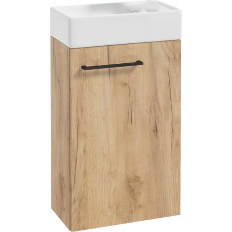 Mueble de baño con lavabo, roble artesanal, colgante, 60x40 cm. Pequeño.