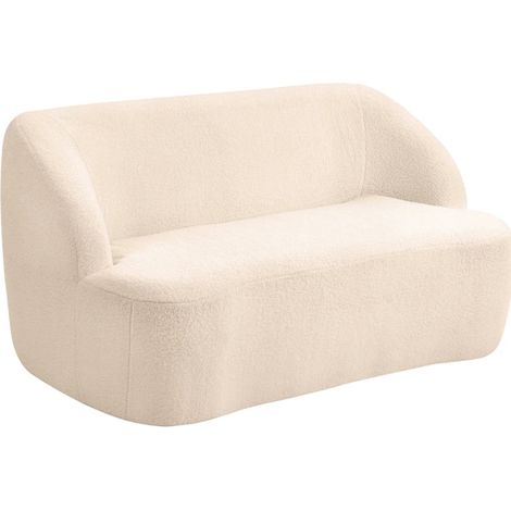 Divano 2 posti beige in tessuto bouclé 142 cm HOMVRA (1/5)