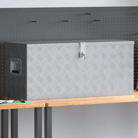 Boîte en aluminium 90,5 × 35 × 40 cm Argent