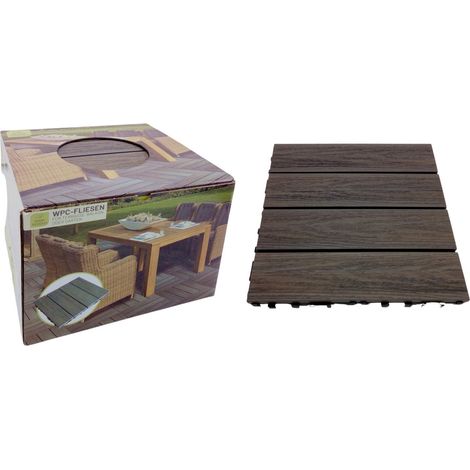 WPC-Fliesen 0,81m² 30x30cm Holzoptik Bodenfliese Terrassenfliese Balkonfliese (1/4)