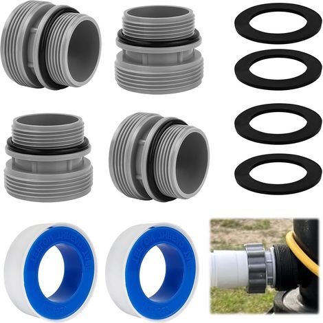 Set mit 4 Adaptern für 40 mm auf 1 1/2 Zoll Poolschlauch, Adapter mit Dichtung, Intex-Adapter kompatibel mit Intex-Filterpumpen. (1/5)