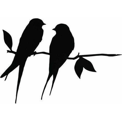 Metal Barn Swallows Tree Art Metal Bird Garden Steel Silver Bird Yard Art Metal Birds Bird Ornaments Patio Yard Landscape (Black 1) (1/5)