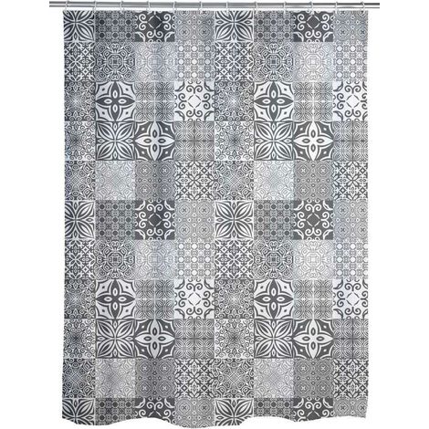 Rideau de douche motifs carreaux de ciment (1/4)