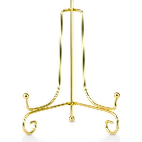Lot de 2 Or Métal chevalets Porte Assiette Présentoirs Décoratifs en Pour Photo, Cadres Pour Image, Livres de cuisine, 6 pouces (1/5)