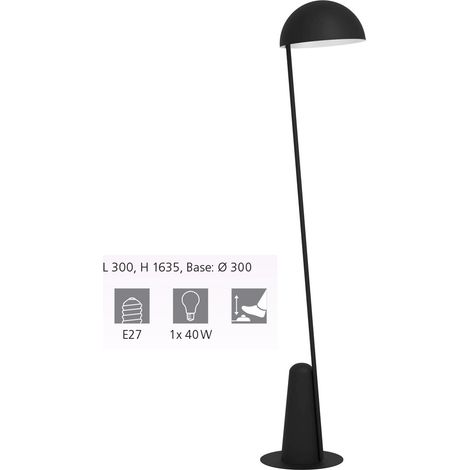 Lampe debout Aranzola E27 1x40w L: 30 cm H: 163,5 cm avec interrupteur de repose-pieds (1/5)