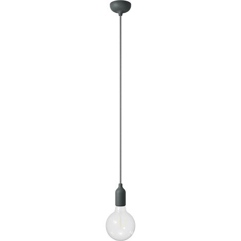 creative cables - Lampada a sospensione colorata in silicone con cavo tessile (1/4)