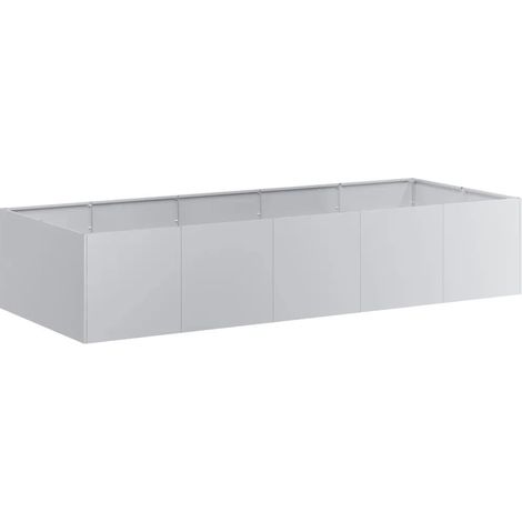 Jardinière rectangulaire moderne extérieure 200 x 80 x 40 cm stable et esthétique en acier galvanisé (1/5)