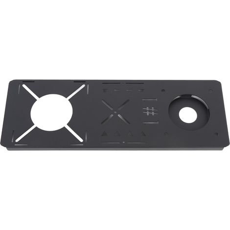 Plateau de table portable en acier inoxydable avec fente de connexion rapide et 4 trous pour équipement d'alimentation en eau de 65 mm de diamètre, compatible avec les tables de camping IGT. (1/5)