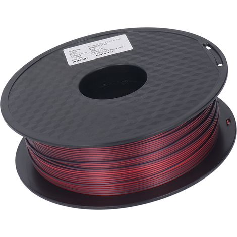 3D-Druck-Verbrauchsmaterial 1,75 mm PLA-Filament Schwarz Rot 2-farbig Umweltfreundliches Verbrauchsmaterial (1/5)