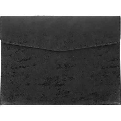 Porte-documents à fermeture pression, organiseur de classement A4, pochette de rangement en PU-33x24x0.4cm-Black (1/3)