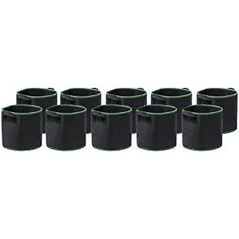 10 lot 1 gallon sacs de culture non tissé tissu pots de plantes avec poignées (1/5)