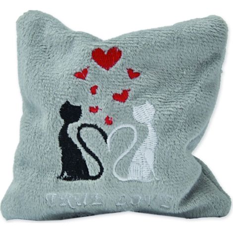 Aumüller Katzenspielkissen True Love Mini - Schmuseplüsch grau (1/2)