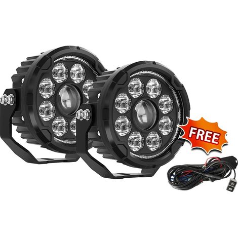 Luz de trabajo, ángulo de haz combinado, resistente al agua IP68, 2 unidades con cable. (1/2)