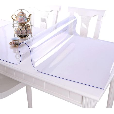 Transparente PVC Tischdecke 150x50cm, 1.5mm dick, wasserdicht, kratzfest