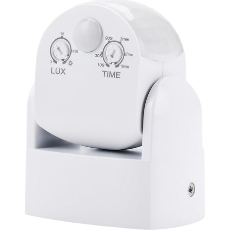 Détecteur de mouvement PIR extérieur, étanchéité IP65 réglable de 180 ° à 360 °, CA 220-240 V, portée de 3 à 12 m, délai de 10 à 15 min (1/3)