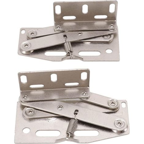 Charnières à Ciseaux avec matériel de Montage, 2 Ensembles de charnières de Porte d'armoire à 45 degrés vers Le Bas, charnière à Ressort à Ciseaux (1/4)