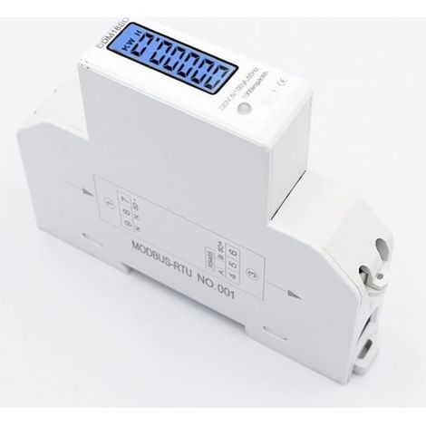 Moniteur d'énergie Domestique Intelligent 5(100A) monophasé Din Rail RS485 Modbus-RTU consommation d'énergie KWh Watt mètre Compteur d'énergie Moniteur d'électricité en Temps réel (1/5)
