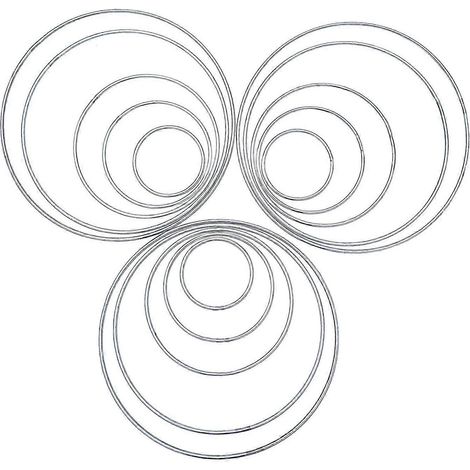 15 silberfarbene Metallringe für Traumfänger, Makramee-Ringe, Metallreifen für vielseitige Bastelprojekte, erhältlich in 5 Größen. (1/5)