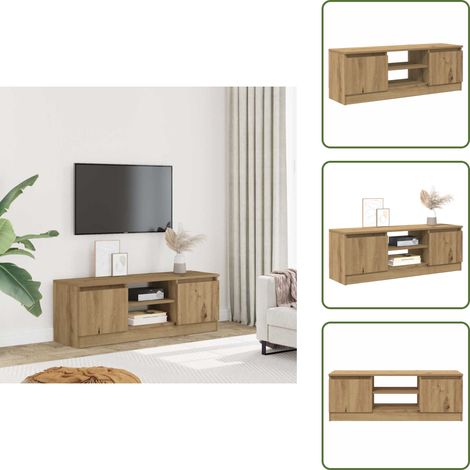The Living Store TV-Schrank Artisan-Eiche 102x30x36 cm Holzwerkstoff - Holzwerkstoff (1/5)