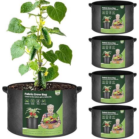 Lot de 56L, Sacs de Plantation pour familles et débutants, cultiver tomates et Pommes de Terre Facilement, Pot de Culture légumes pour Potager Domestique, Balcon ou Jardin (1/5)