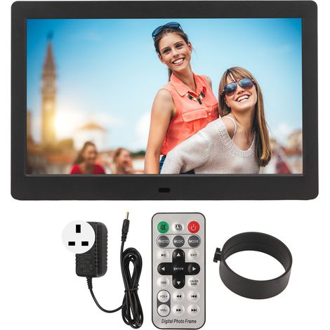 Cadre photo numérique 10 pouces écran LCD HD, vidéo, horloge, calendrier, télécommande, adaptateur 100-240V prise UK (1/5)