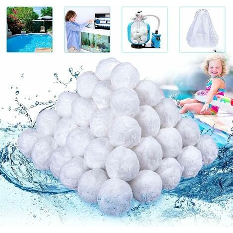 QAZQA Boules de Filtre de Piscine 500g de Filtre à Sable, Réutilisables de Balle Filtrante Piscine Convient à Divers Systèmes de Filtration de Piscine (1/5)