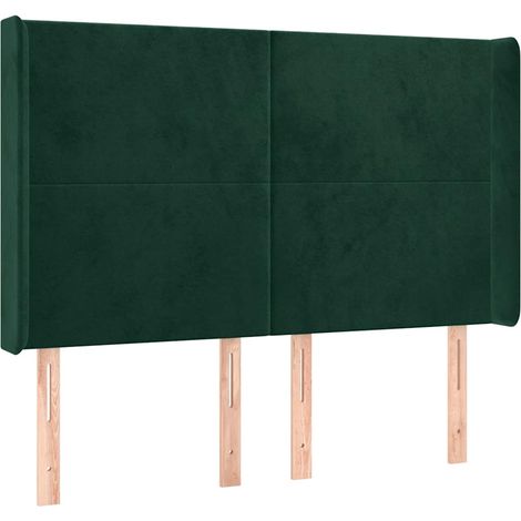 Testiera  Testata del letto ad Orecchio Verde Scuro 147x23x118/128cm in Velluto (1/5)