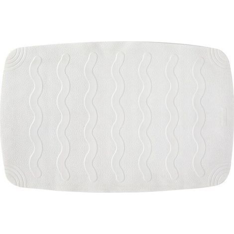 Tappetino per vasca da bagno, con ventose, in gomma, bianco, 45 x 75 cm (1/4)