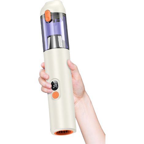 Aspirateur sans fil – 14000Pa – 4-en-1 – Moteur sans balais – Maison – Voiture – Bureau – Compact – Puissant – 3 embouts – Polyvalent – Blanc (1/3)