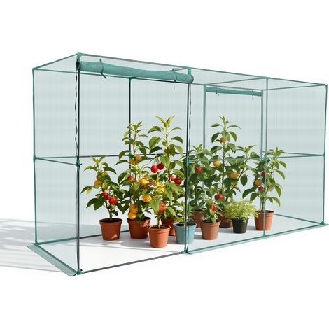 VEVOR Jaula de Cultivo Protectora para Plantas, con Puerta con Cremallera, Resistente al Viento, Cubierta para Bancales Elevados de Exterior, para Jardín, Patio y Cesped, 3560 x 1200 x 1940 mm