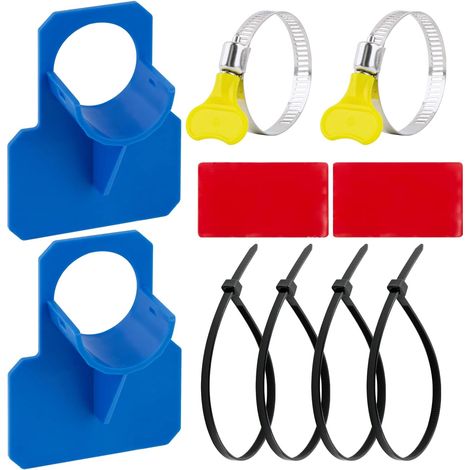2pcs Support de Tuyau Piscine Soutien de Tuyaux d'eau de 30 à 38 mm Fixation de Tuyau + 4pcs Serre Câbles + 2pcs Colle Outils de Tuyaux Jardin et Accessoires de Piscine +2pcs Colliers de Serrage (1/5)