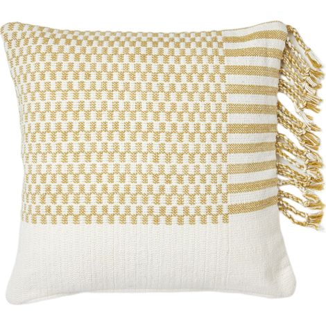 Housse de coussin en Tissage de coton bicolore FARIK (1/5)