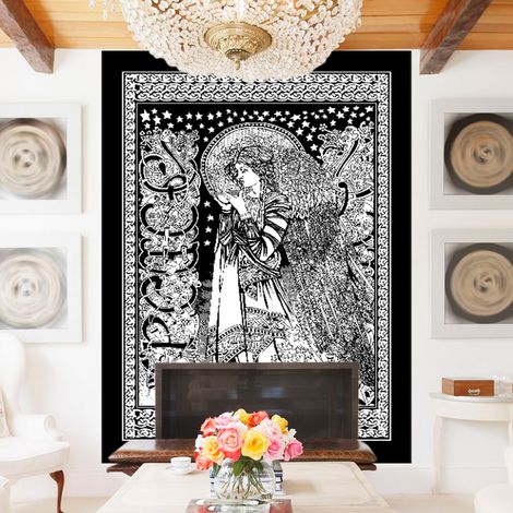 Wandbehang im böhmischen indischen Mandala-Stil, Wandteppich, Wandbehang (8) (1/5)