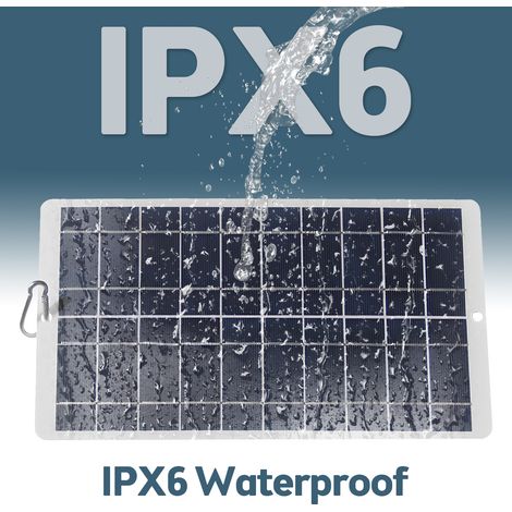 Decdeal 8 Watt Solar Panel - IPX6 wasserdicht 5 Volt Monokristalline 19% hohe Effizienz Typ -C Schnellladung für Smartphone / Monitor Outdoor -Überwachungskamera tragbar