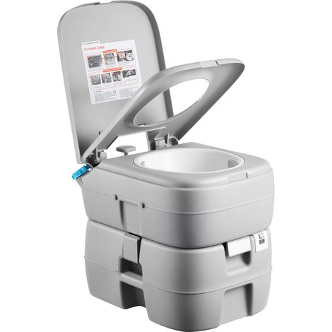 Mophorn Inodoro portátil con sistema de descarga de agua y tanque de desechos de 30L, capacidad aproximada de 200 usos, ideal para camping, viajes en autocaravana y uso doméstico, soporta hasta 180 kg (1/5)