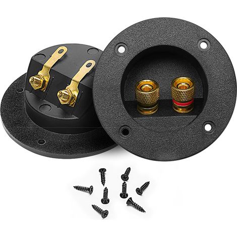 2 pièces Noir Bricolage Maison Voiture Haut-parleur 2 Voies Stéréo Box, Voiture Stéréo Vis Tasse Connecteurs Subwoofer Prises (1/5)