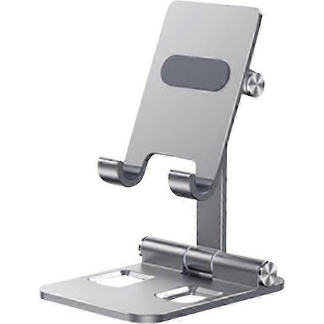Support téléphone et tablette pliable en métal réglable YYS-003, support universel ajustable pour appareils mobiles, pied rétractable robuste pour usage domestique et bureau. (1/4)