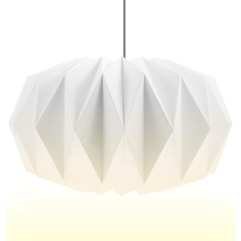 Abat-jour en papier design : abat-jour nordique pliable en papier créatif, abat-jour décoratif, lanterne en papier, moderne, pour suspension - Ø 43 cm (1/4)