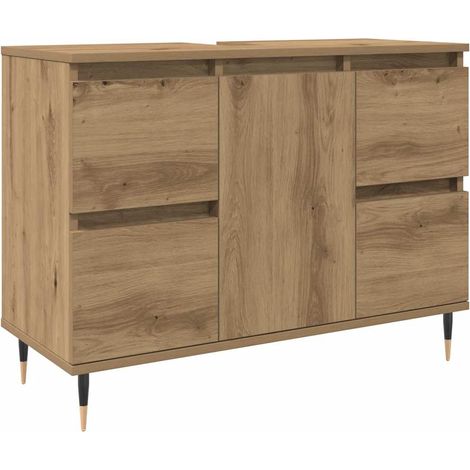 Maison Exclusive - Mobiletto da Bagno Rovere Artigianale 80x33x60 cm in Truciolato