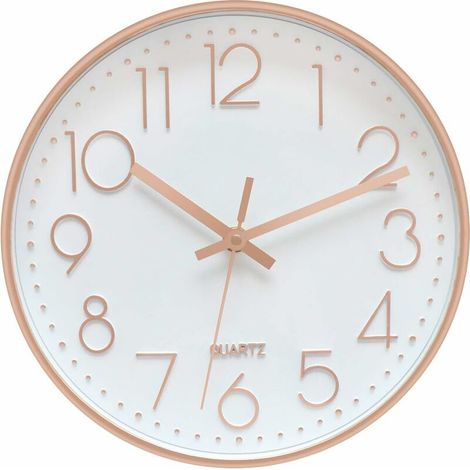 30cm Round Modern Quartz Silent Wall Clock Crawling in Seconds No Ticking for Office Home School (12 inch) 1 (1/5)