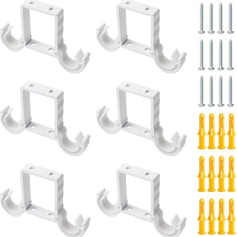 Support de tringle à rideaux, support de plafond, support double de tringle à rideaux en alliage d'aluminium renforcé, support double à fixation supérieure (1/5)