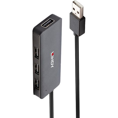 Lindy 42986 Schnittstellen-Hub USB 2.0 480 Mbit/s Schwarz